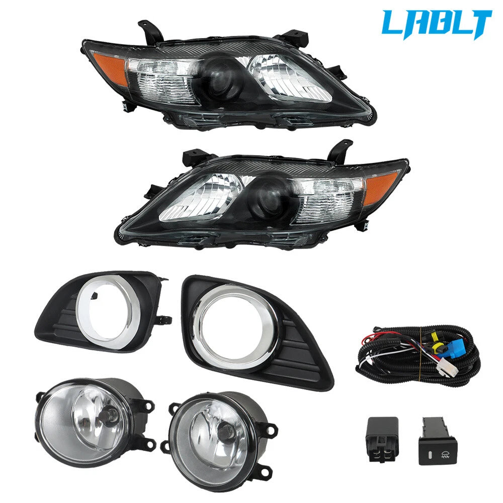 Set of 2 Fog Lights & Headlights Halogen for Toyota Camry (2010–2011)