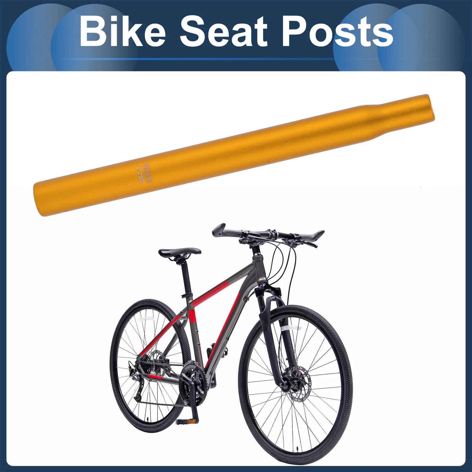 Seat Post Posts 27.2x300mm Lightweight Replacement for Bike (All Years)