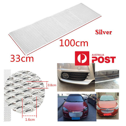 Universal Silver Rhombus Mesh Grille for Car (40"x13")