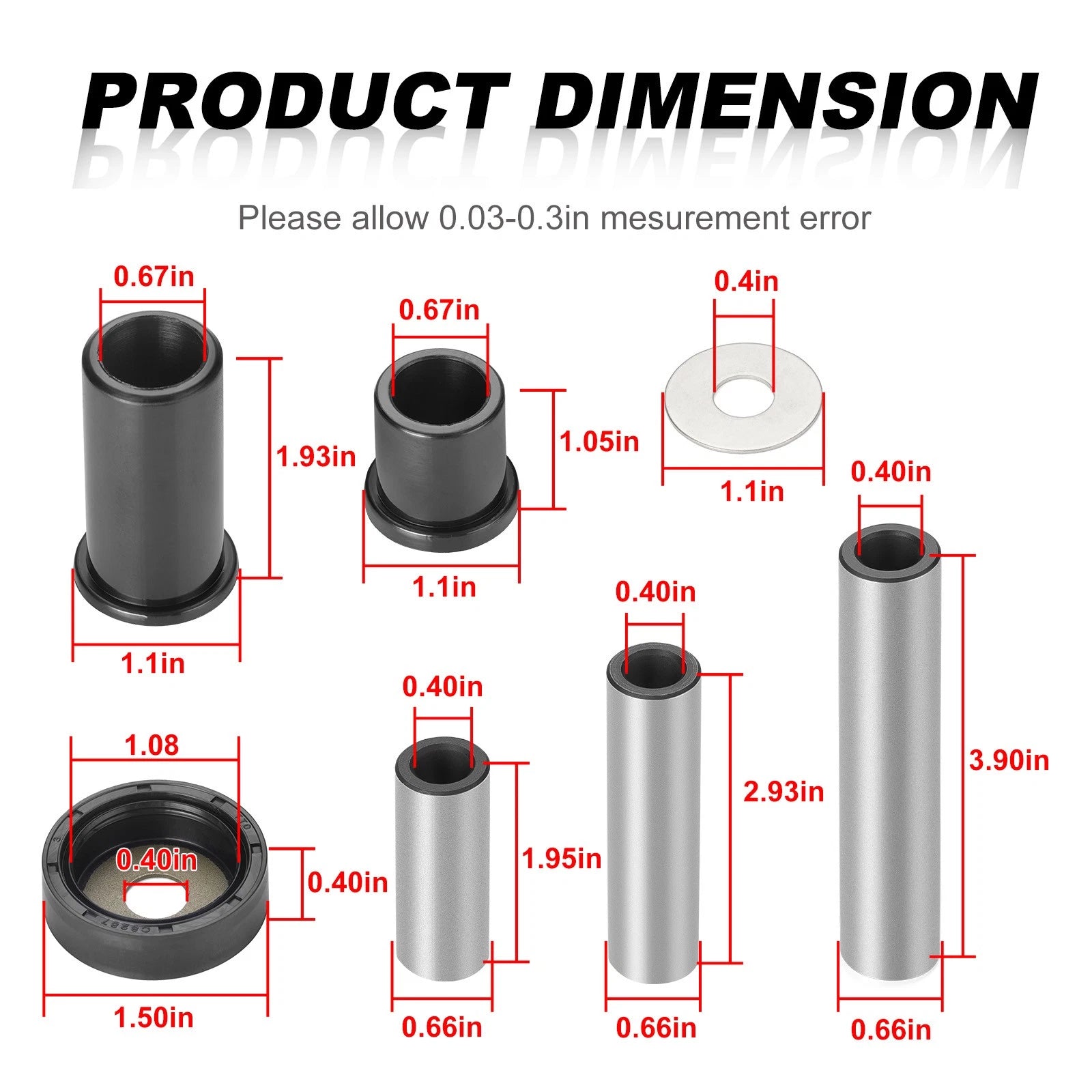 Rear A-Arm Suspension Bushing Shaft Kit for Suzuki King Quad 450 (2007–2018)
