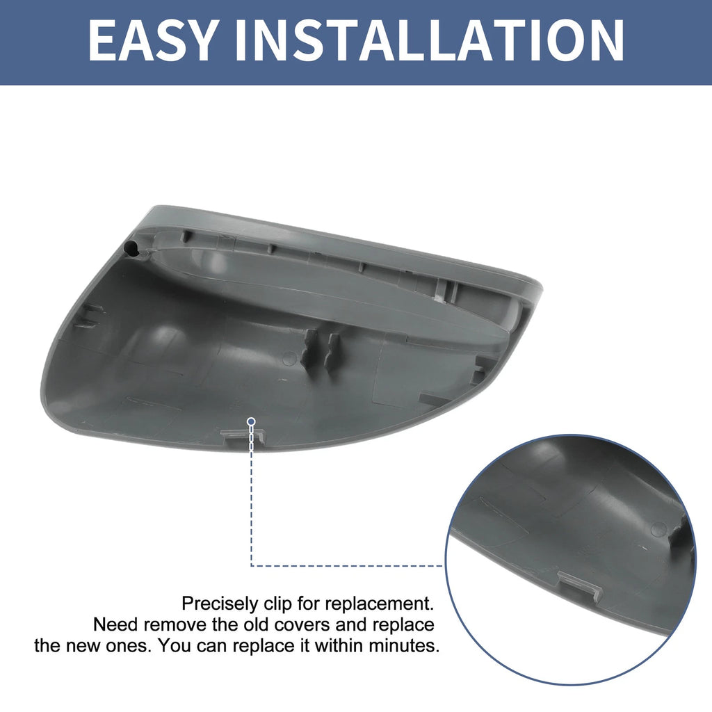 Right Passenger Side Mirror Cover Cap for Citroen C4 (2004–2010) - Grey