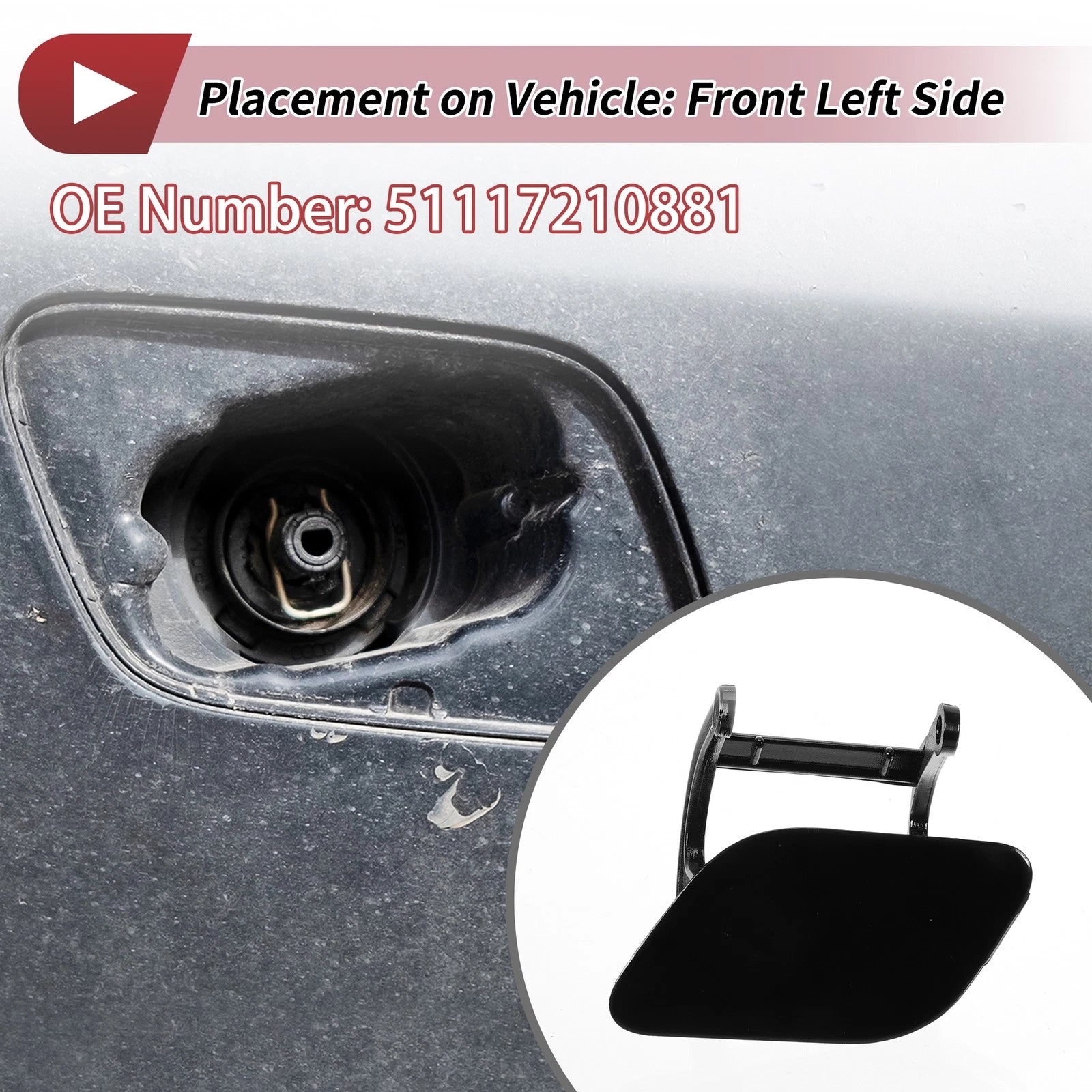 Washer Nozzle Cover Cap Front Left for BMW 740i (2011–2015)