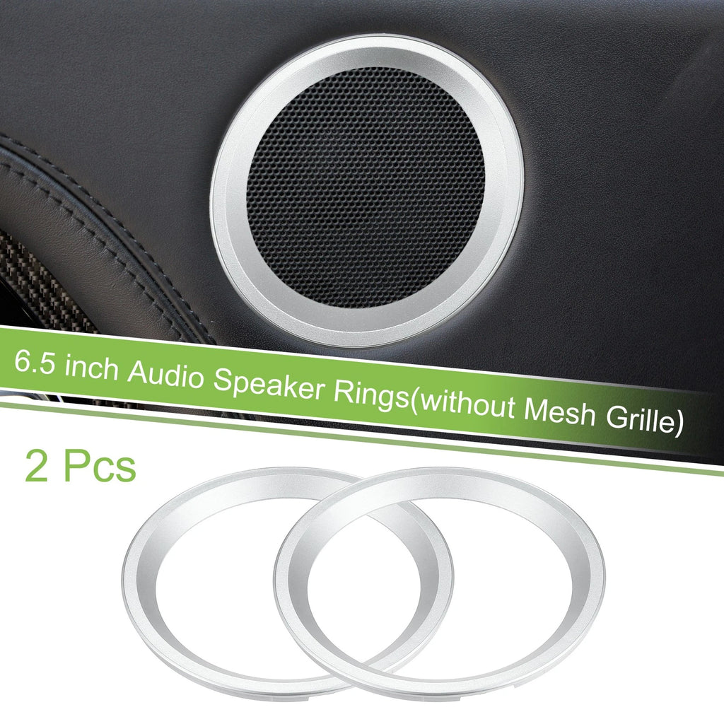 2X Speaker Rings for Car Subwoofer (6.5", Silver Tone)