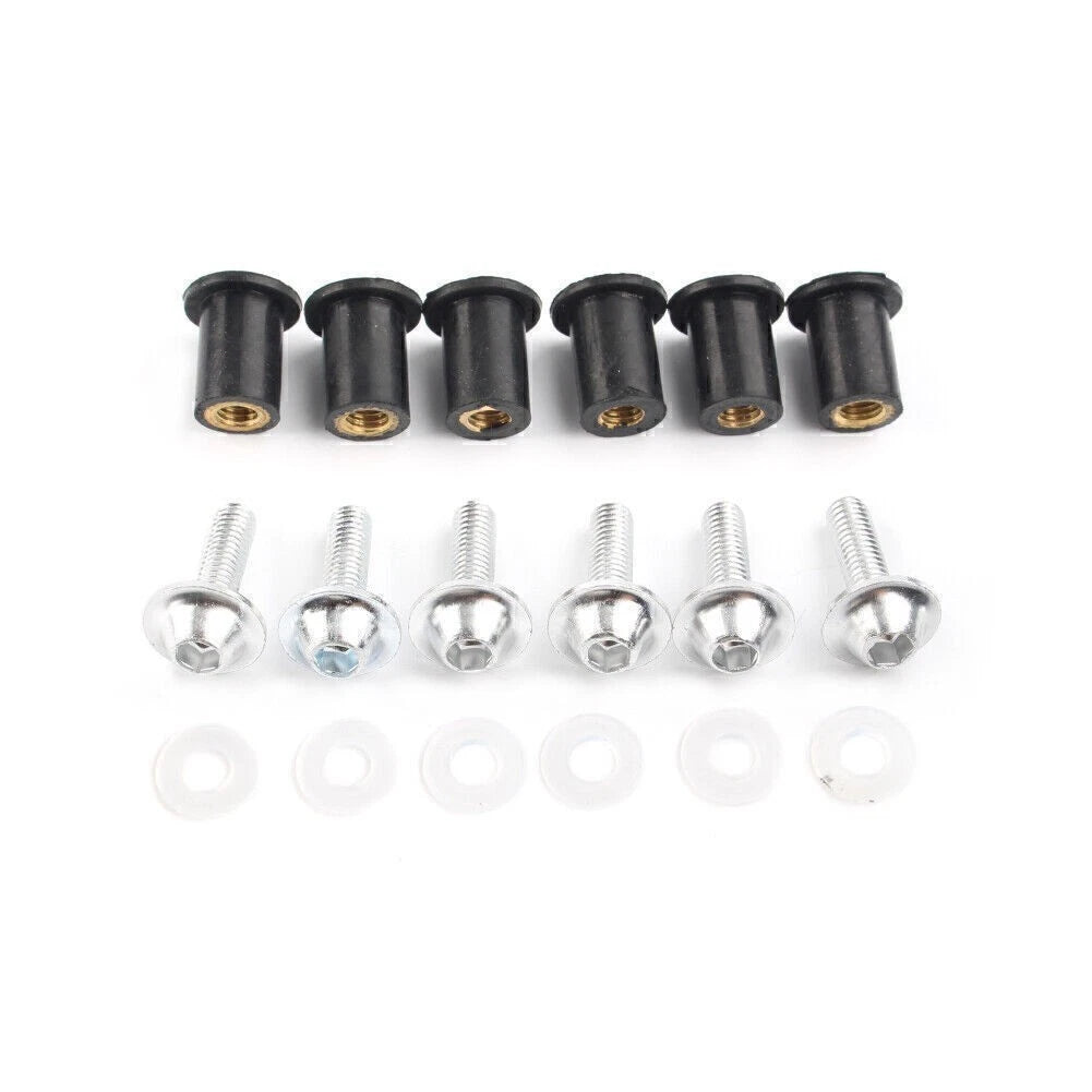 Windscreen Windshield Screw Bolts for Honda Suzuki Kawasaki (Universal) Black