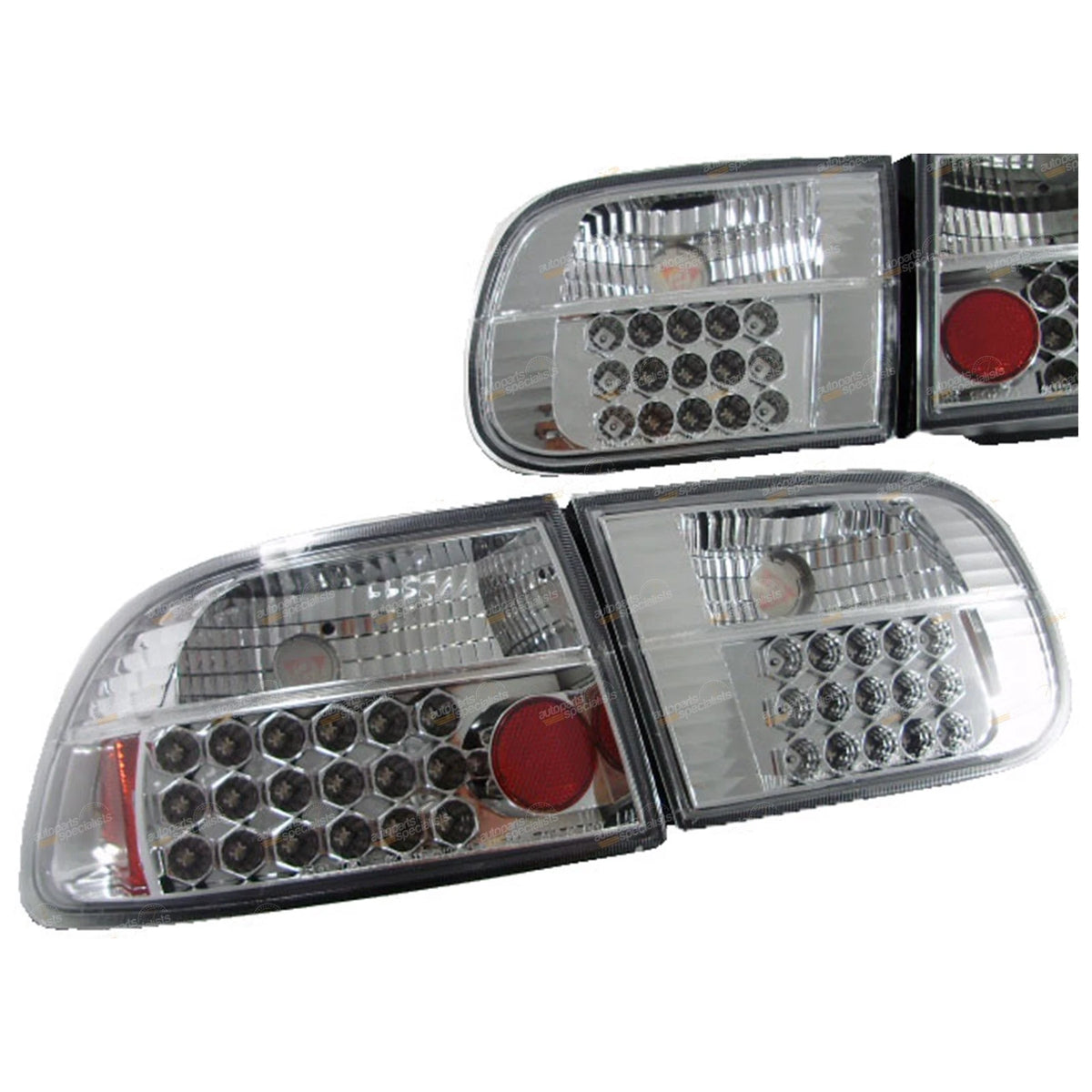 Set of 2 Altezza Clear LED Tail Lights for Honda Civic EG/EH 1991–1995