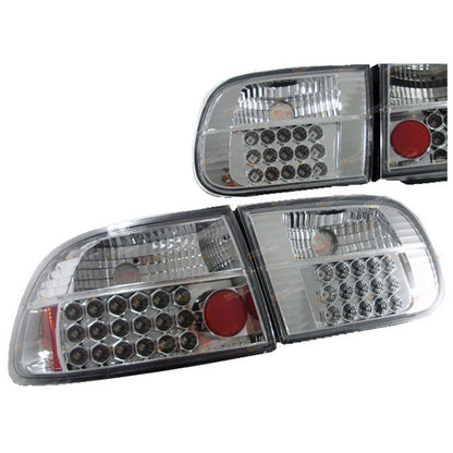 Set of 2 Altezza Clear LED Tail Lights for Honda Civic EG/EH 1991–1995