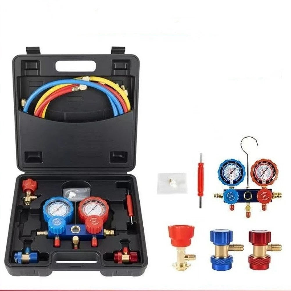R134a Gauge Kit for Automotive (Includes Manifold & Accessories)