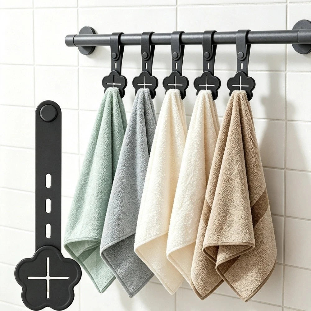 6X Silicone Towel Holder for Bars 1/2 to 1.5 Inches Diameter