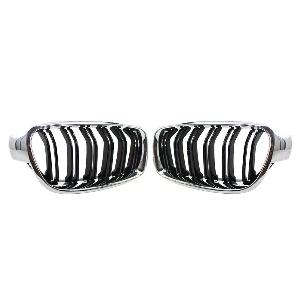 Front Bumper Kidney Grille with Chrome Frame for BMW 3 Series (2012–2018)