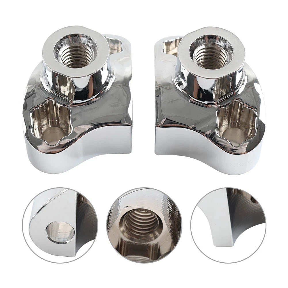 CNC 1" Handlebar 1-1/2" Risers w/Mount Screws for Harley Davidson