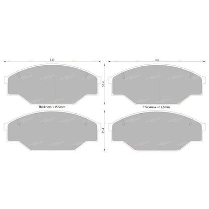Set of 4 Brembo Front Disc Brake Pads for Hilux YN58R (1987)