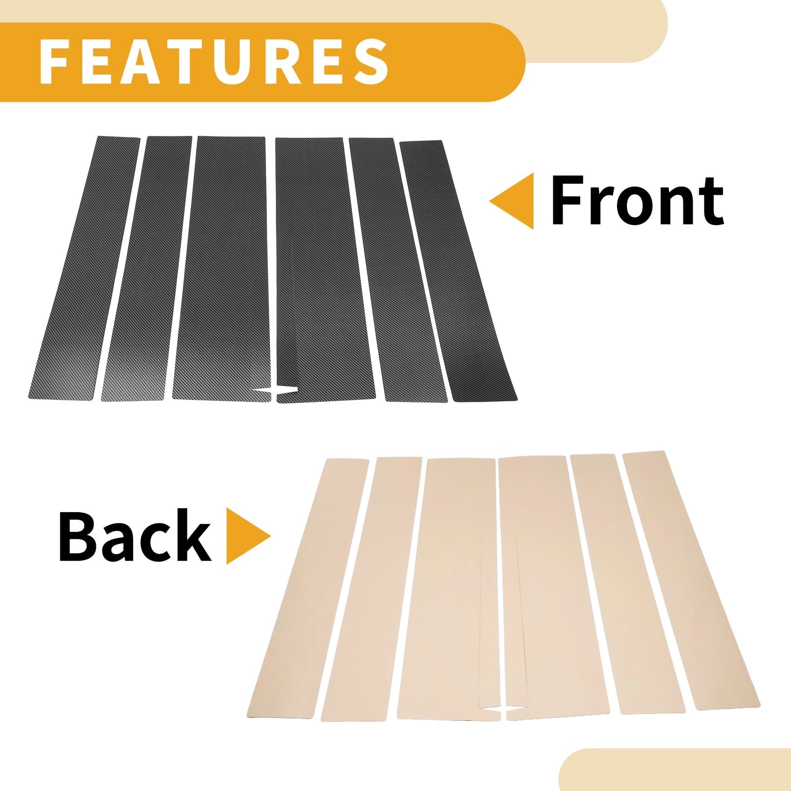 6 Pcs Door Pillar Window Trim Replacement for Honda STEPWGN (2022–2024)