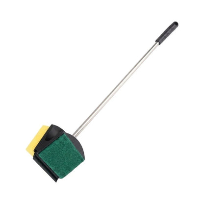 Set of 4 Plastic Aquarium Cleaning Tools with Long Handle and Rotating Brush