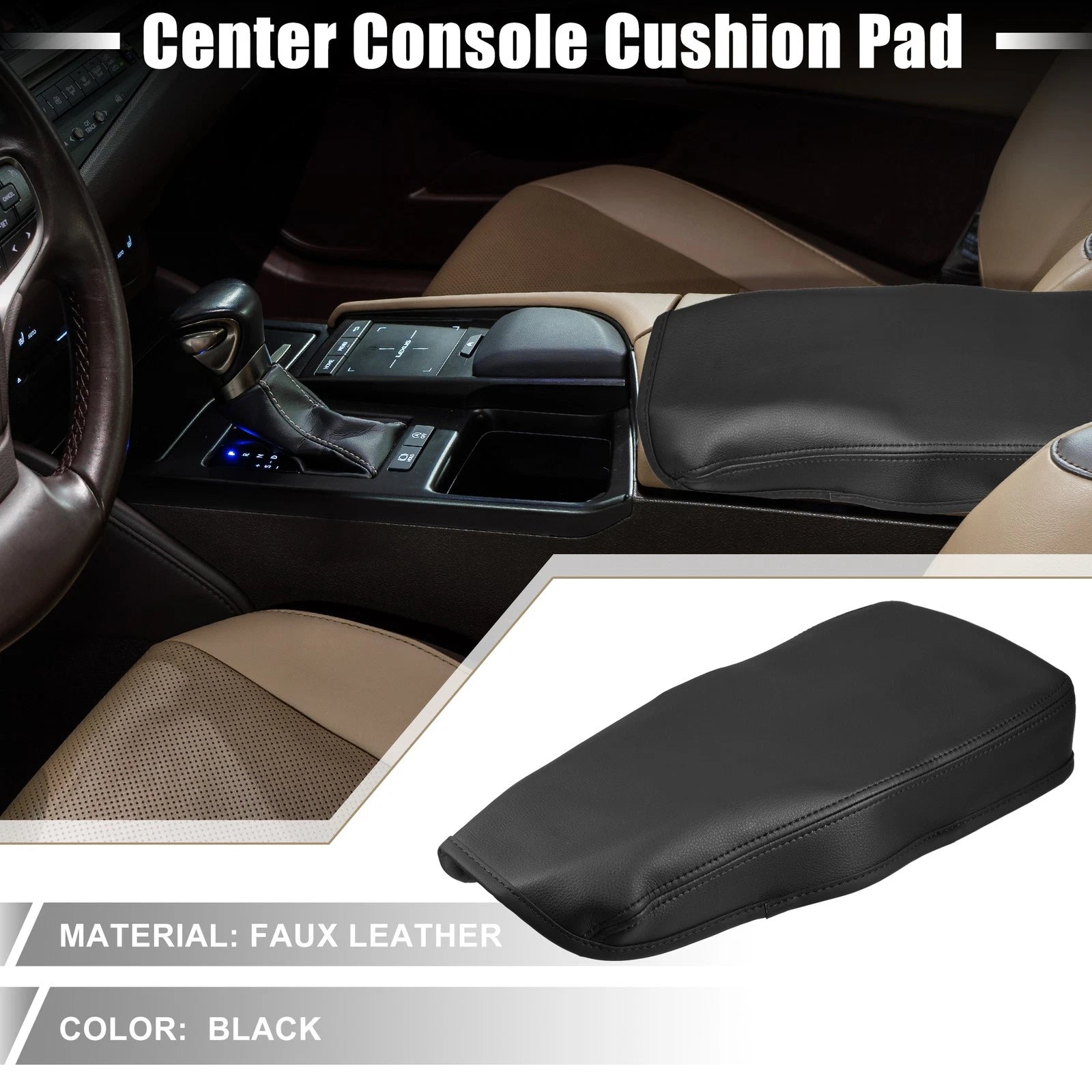 Center Console Pad Armrest Cover for Lexus ES330 (2005–2009) Black
