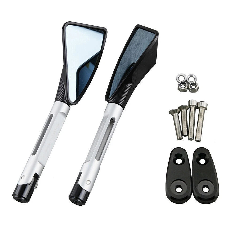 2X CNC Rear View Side Mirrors for Yamaha R6 (1999–2003) & R1 (2000–2001) Silver
