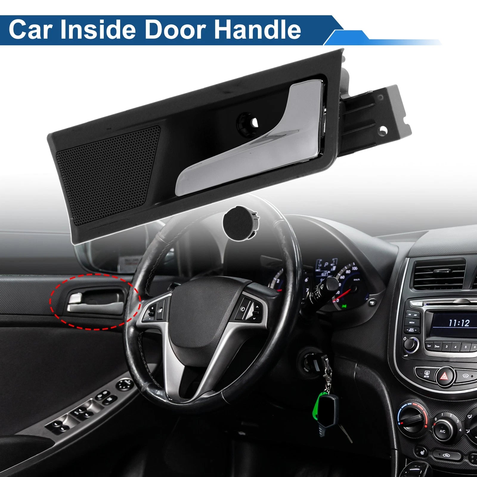 Front Driver Side Interior Door Handle for Roewe 350 (2012–2015) Black Chrome