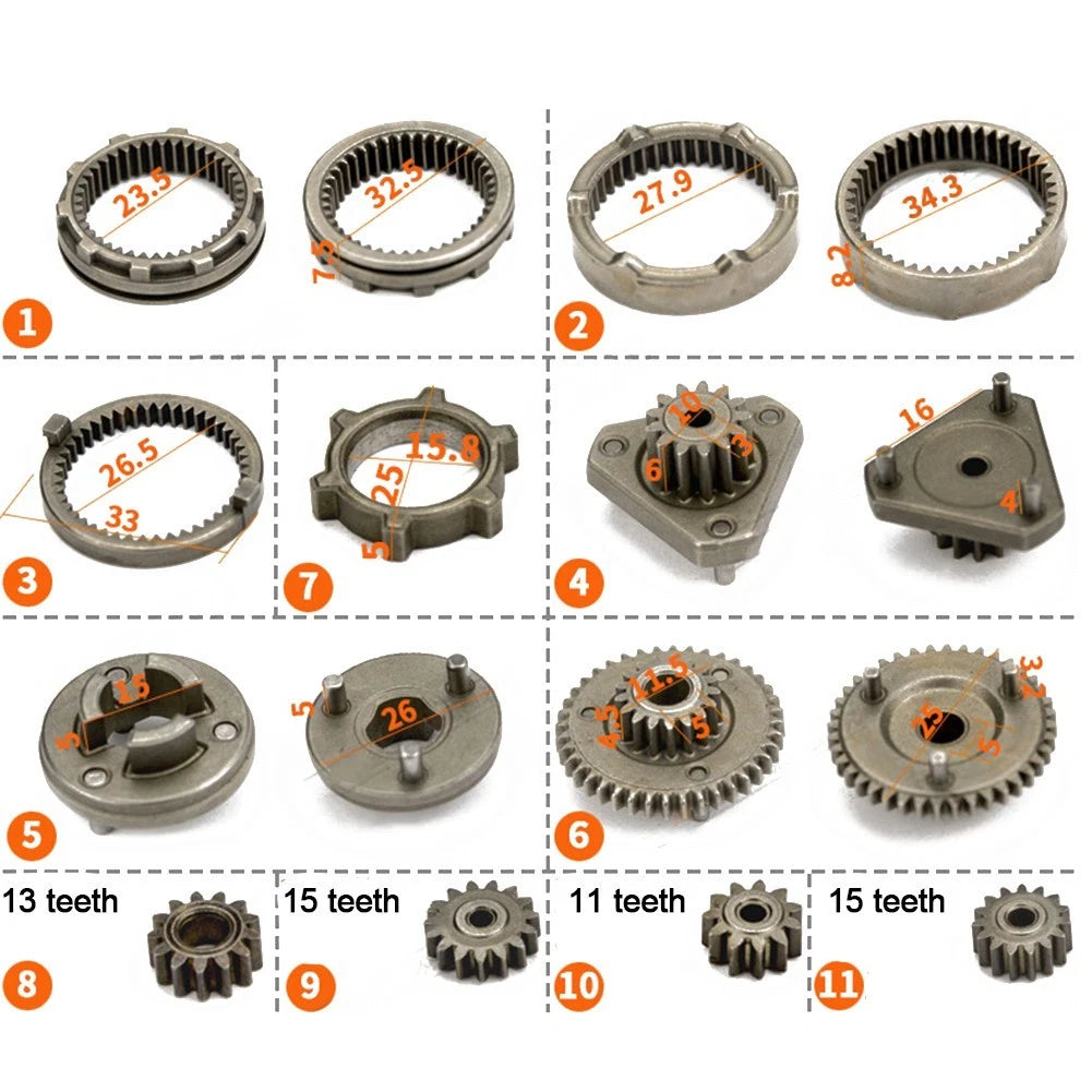 17pcs Brushless Lithium Drill Gear Set Selflocking Reduction Gear Set