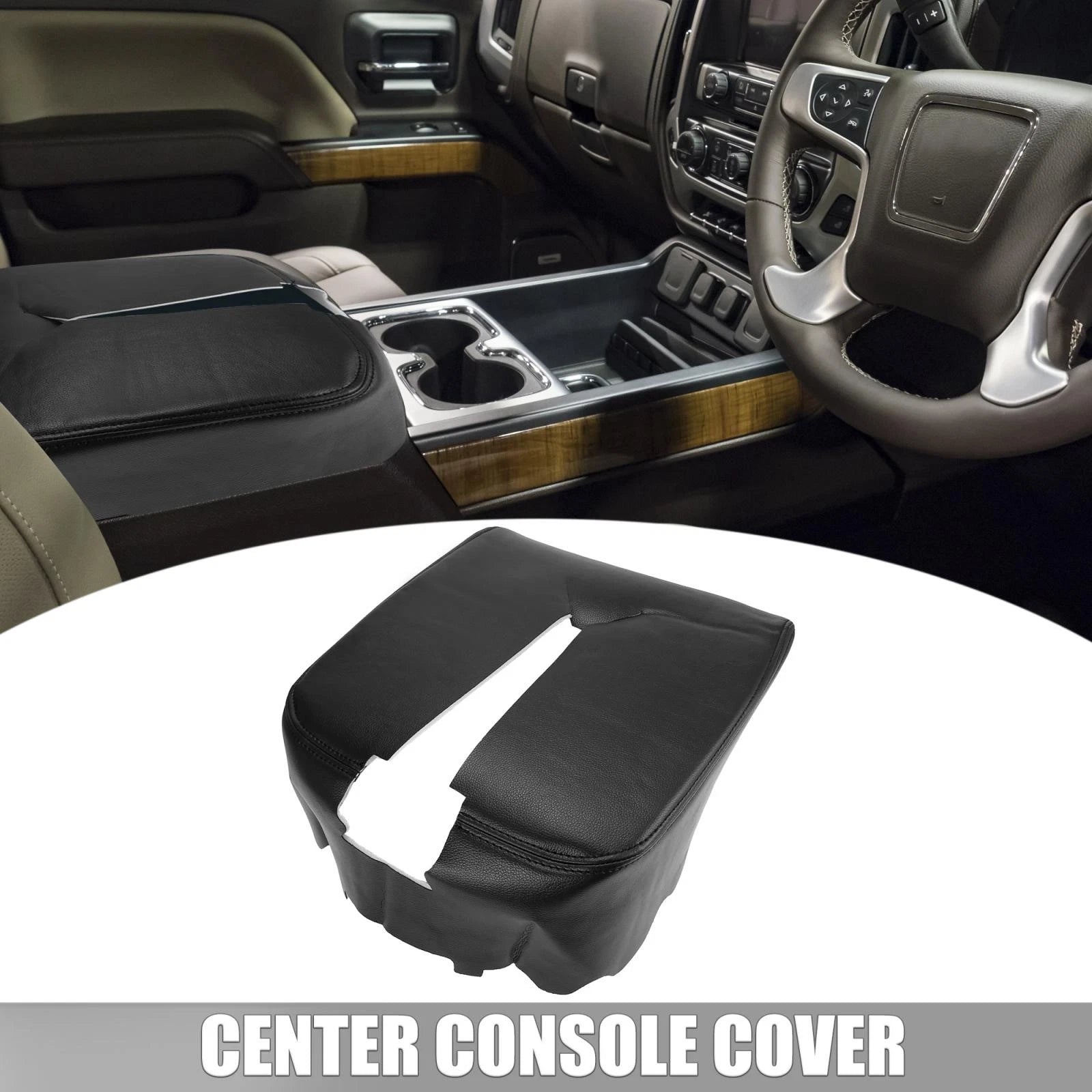 Center Console Lid Armrest Cover Black for Chevrolet Silverado 3500 (2007)