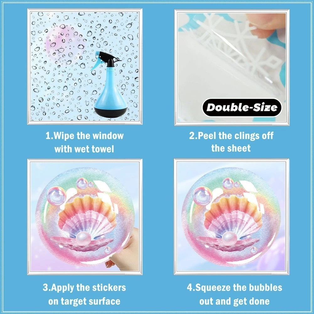 Static Clings for Marine Life Theme Decorative Decals for Home