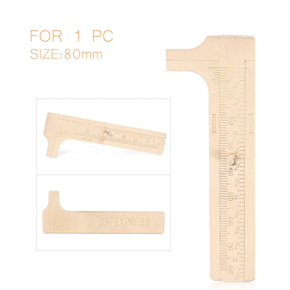 80mm Metal Solid Brass Sliding Gauge Vernier Caliper Portable Tool