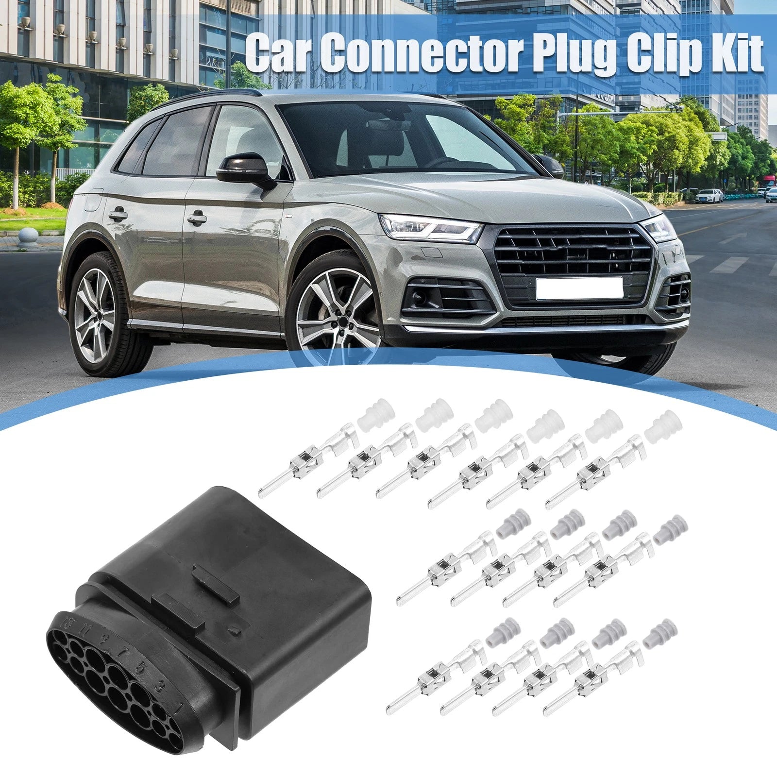 14 Pin Headlight Male Plug Connector Replacement for VW Audi (2005–2015)