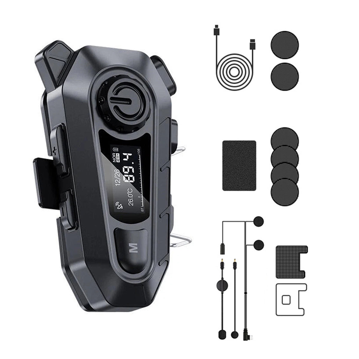 Bluetooth 5.4 Motorcycle Helmet Headset with Type-C Charging Port