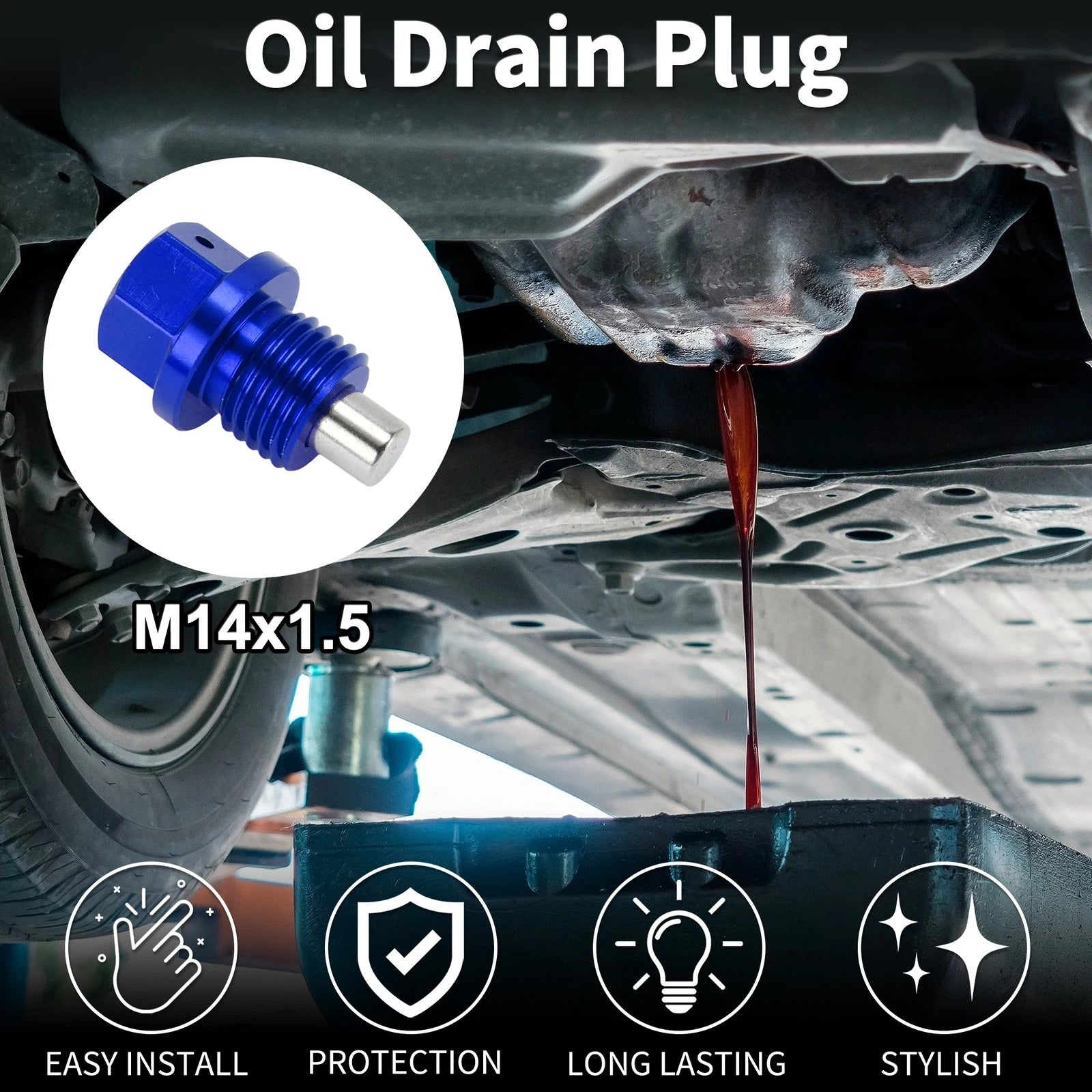 M14x1.5 Oil Drain Plug for Universal Applications (1 Pc)