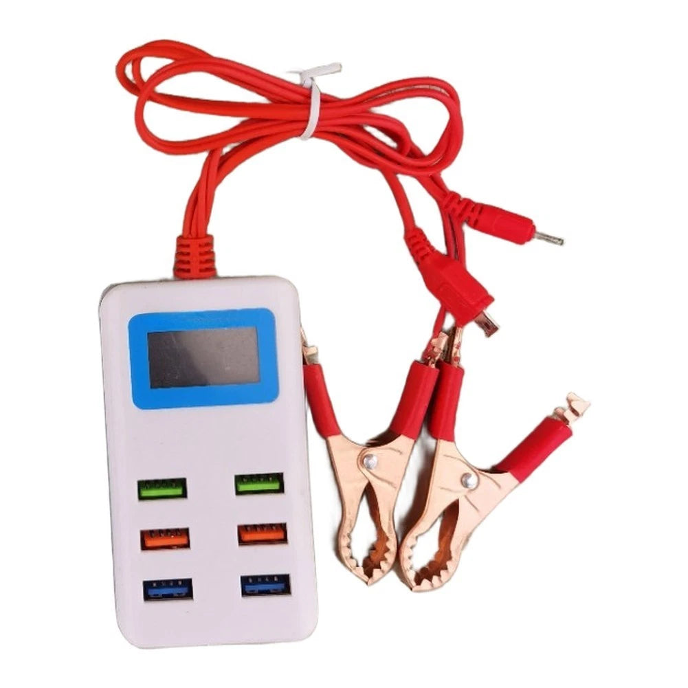6-Port USB Charging Clip with LCD Screen for Universal Use (2010–2023)