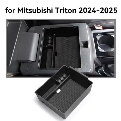 Car Centre Black Storage Box Central Armrest Tray for Mitsubishi Triton 2024-25