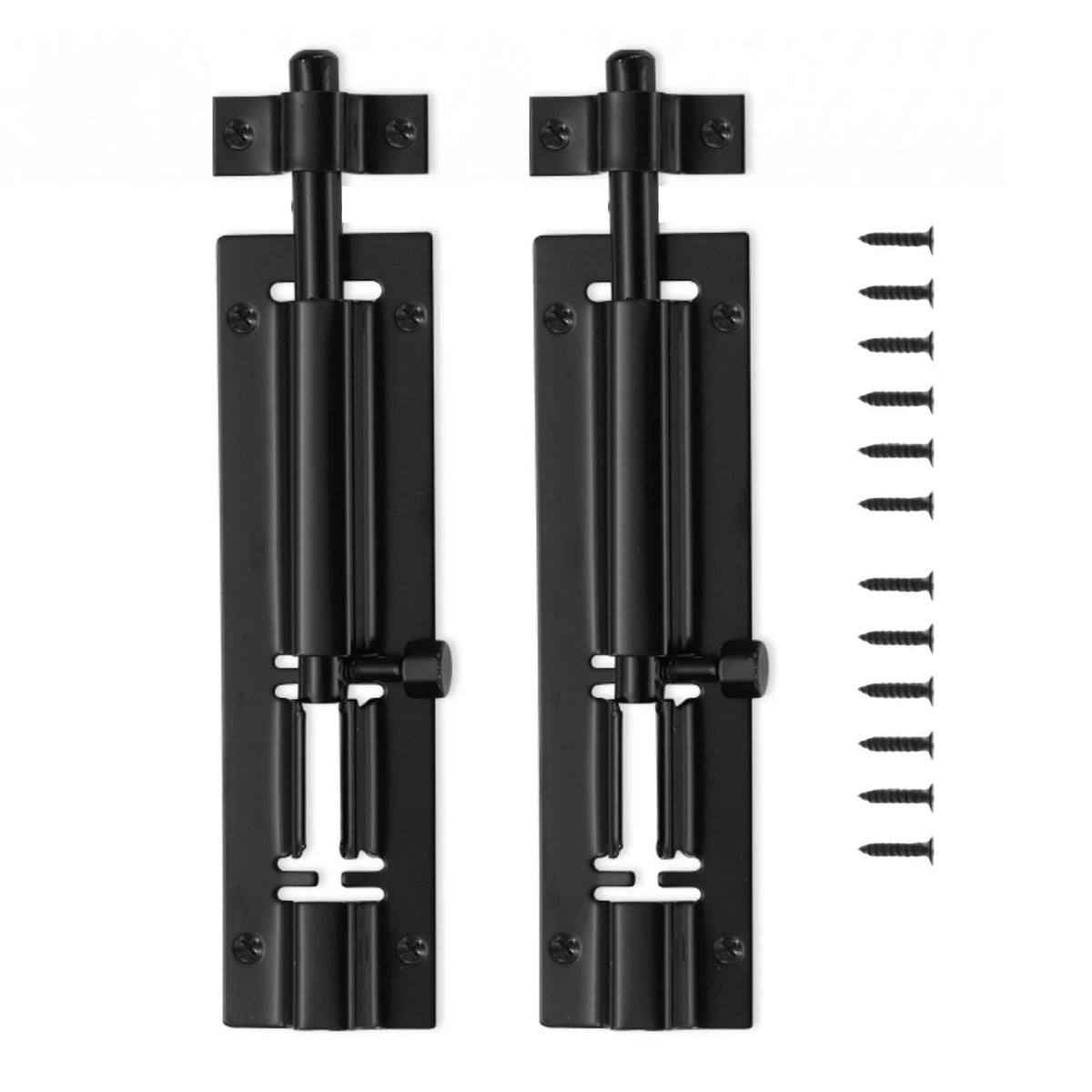 2X Black Barrel Bolt Lock Heavy Duty for Swivel Window Shutter Door Gate