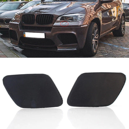 Pair Front Bumper Headlight Washer Nozzle Cover Cap Fit BMW X5 E70 2006-2012 07