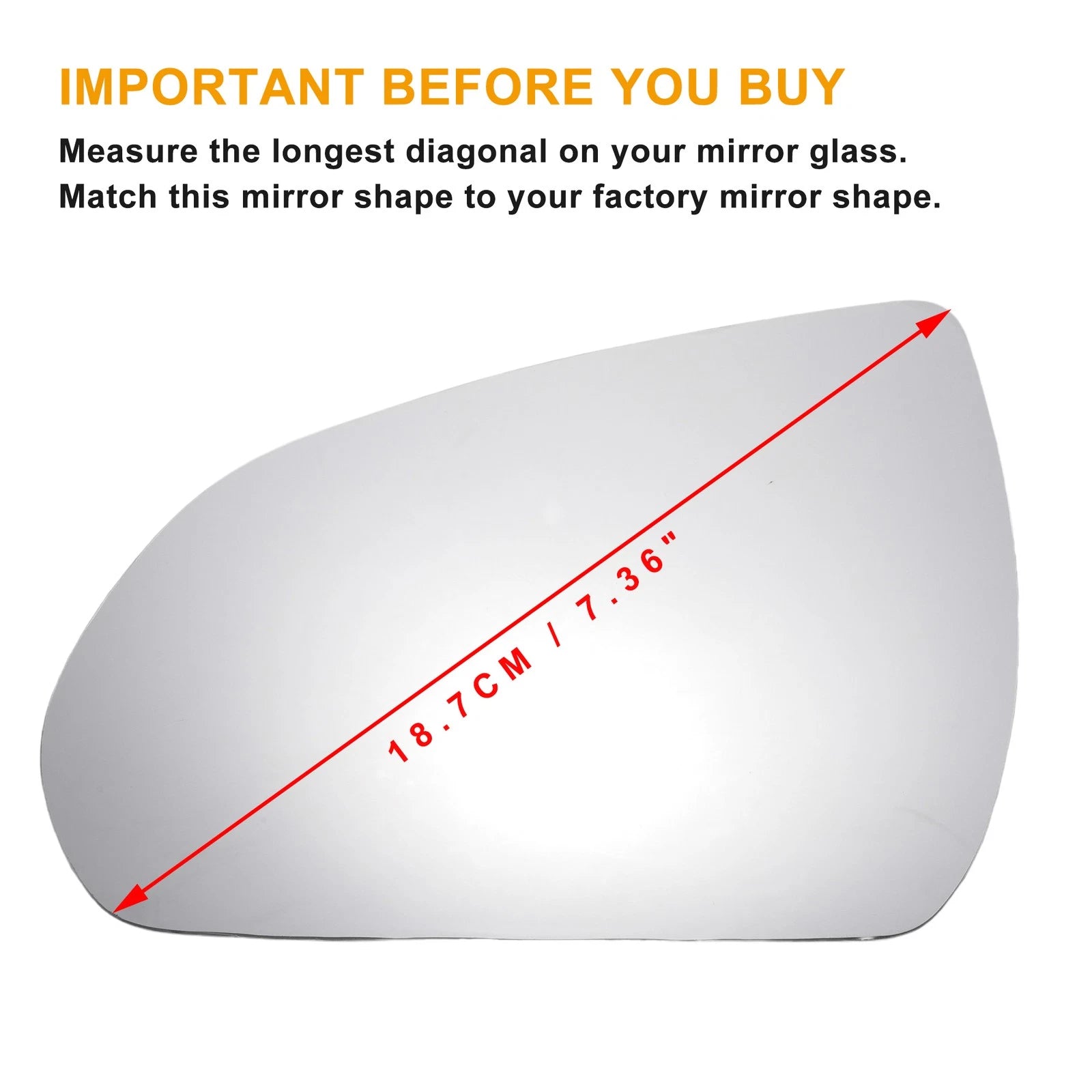 Left Side Mirror Glass Non Heated for Hyundai i30 (2017–2022)