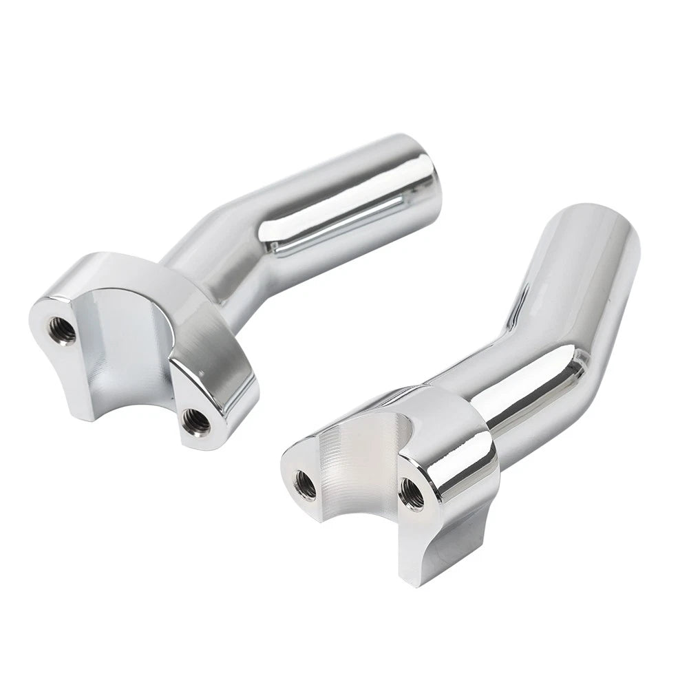 Set of 2 Pullback Handlebar Risers Chrome for Harley Dyna Softail Road King (1" Bar)