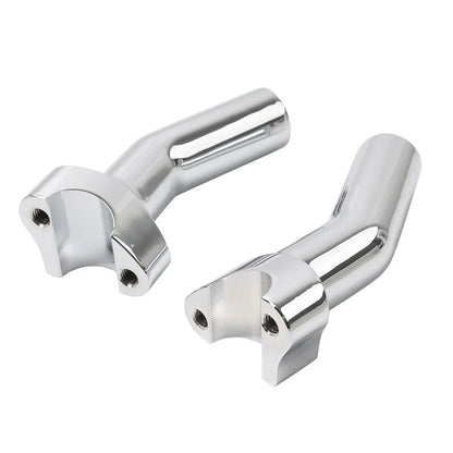 Set of 2 Pullback Handlebar Risers Chrome for Harley Dyna Softail Road King (1" Bar)