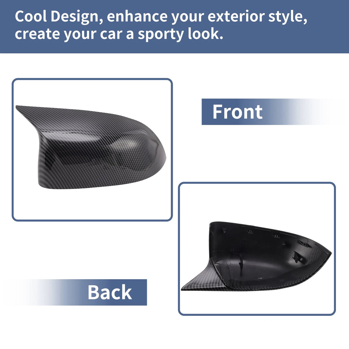 1 Pair Rearview Mirror Cover Cap for BMW X3 G01 (2018–2024)