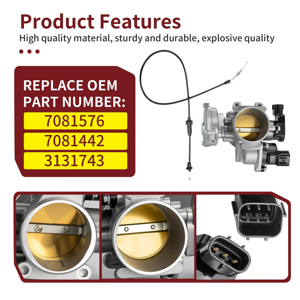 Throttle Body & Cable for Polaris Sportsman 550 X2 (2012–2014) 3131743 7081576
