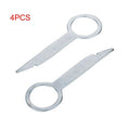 Set of 4 Car Radio Removal Tools Pins Release Tool Keys Silver