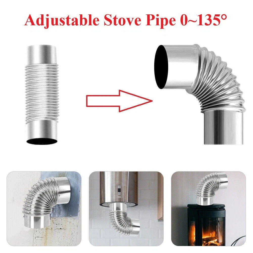 Elbow Pipe Fitting for Outdoor Camping (Stainless Steel)
