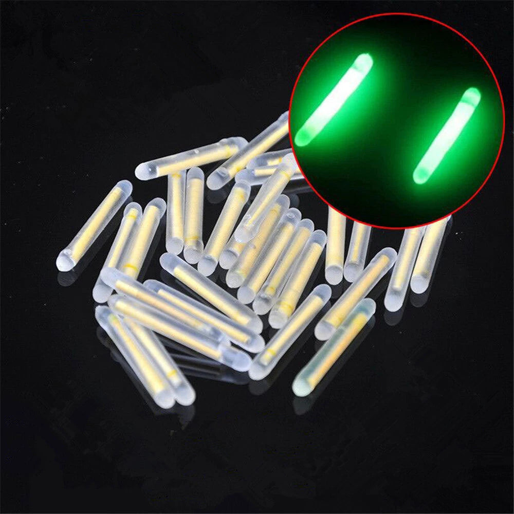100pcs 1.5" Mini Glow Sticks Green for Night Golfing/Fishing