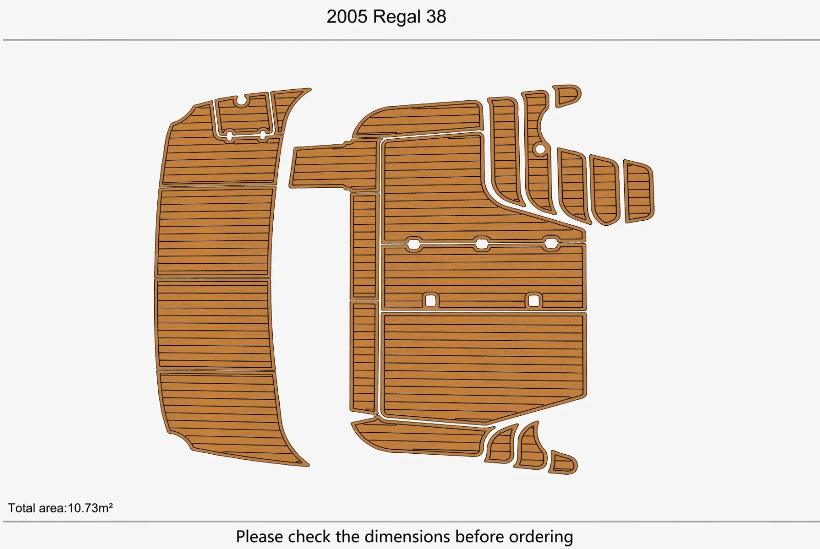 EVA Foam Teak Deck Flooring Mat for 2005 Regal 3880 Commodore