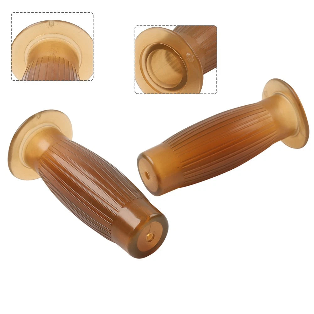 7/8" 1" Easy-Hold Handle Bar Hand Grips Vintage Motor Handlebars Clear Yellow