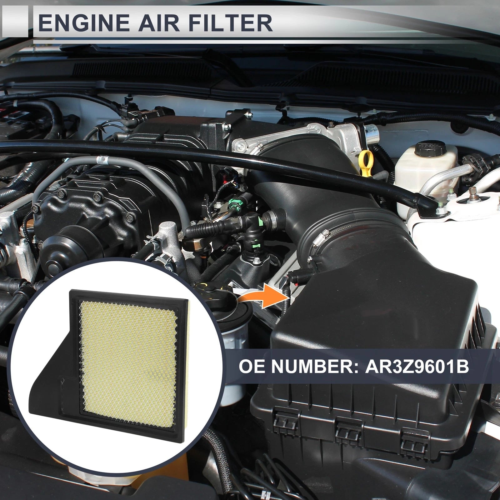 Engine Air Filter Replacement for Ford Mustang Base (2015–2023)
