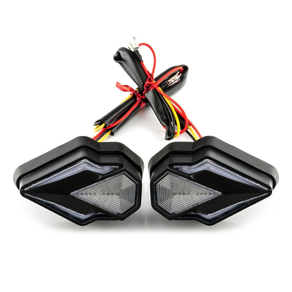 2X Flush Mount LED DRL Turn Signal Indicator Amber Red Light for Motorcycle