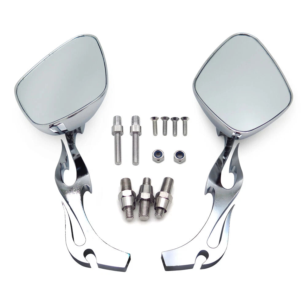 Chromed Flame Shape Running Mirror for Kawasaki Ninja (All Year)