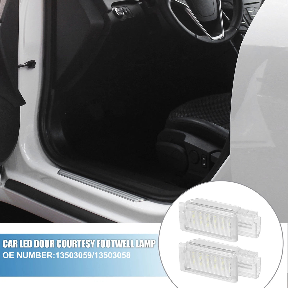 LED Door Courtesy Footwell Lamps Pair for Chevy Malibu (2016–2024)