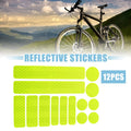 Reflective Helmet Stickers Set for Bicycle Car PET Fluorescent Yellow (14pcs)