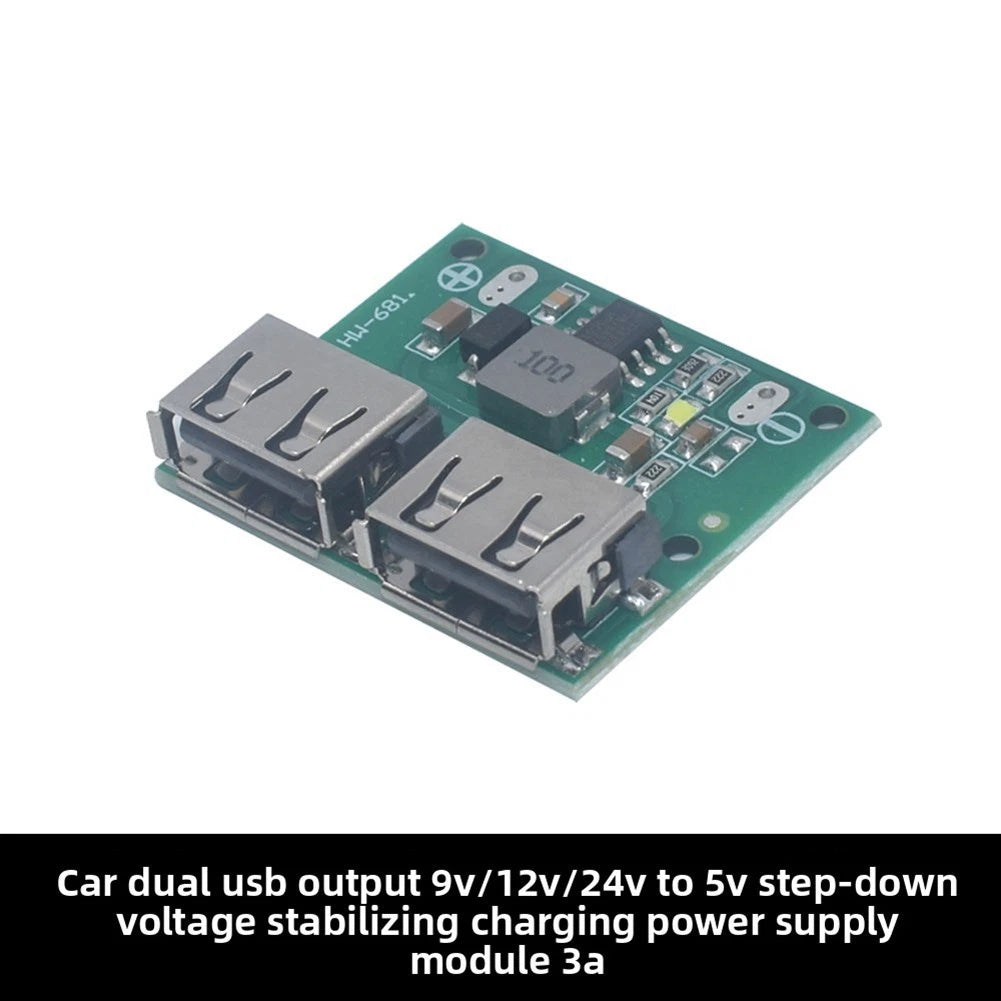 Dual USB Step Down Module for Car and Solar Systems (6V-40V)