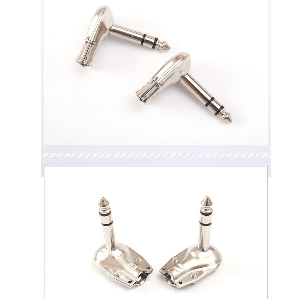 4 Pack 6mm Stereo TRS Right Angle Male Connectors for Guitar Accessories