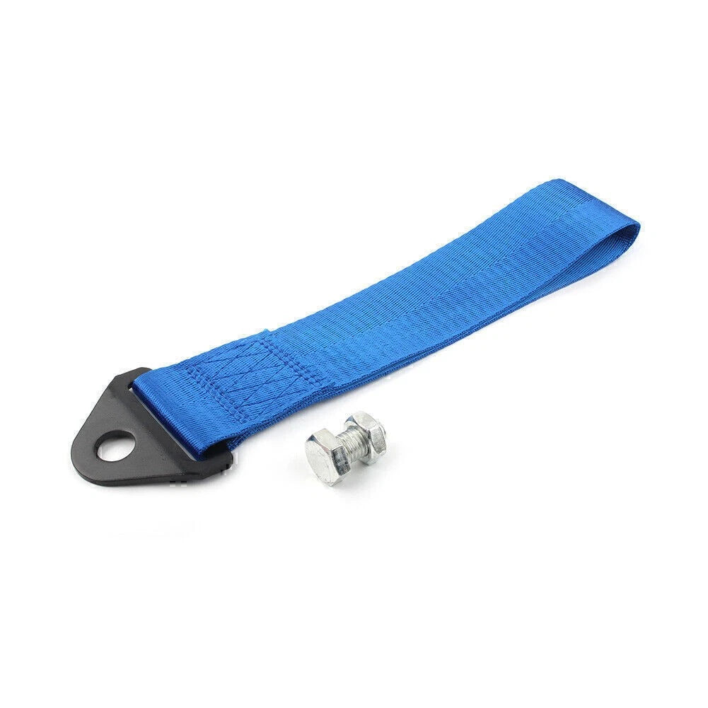 Racing Car Towing Strap Belt Rope Rally Hook Universal Rear/Front Bumper Blue