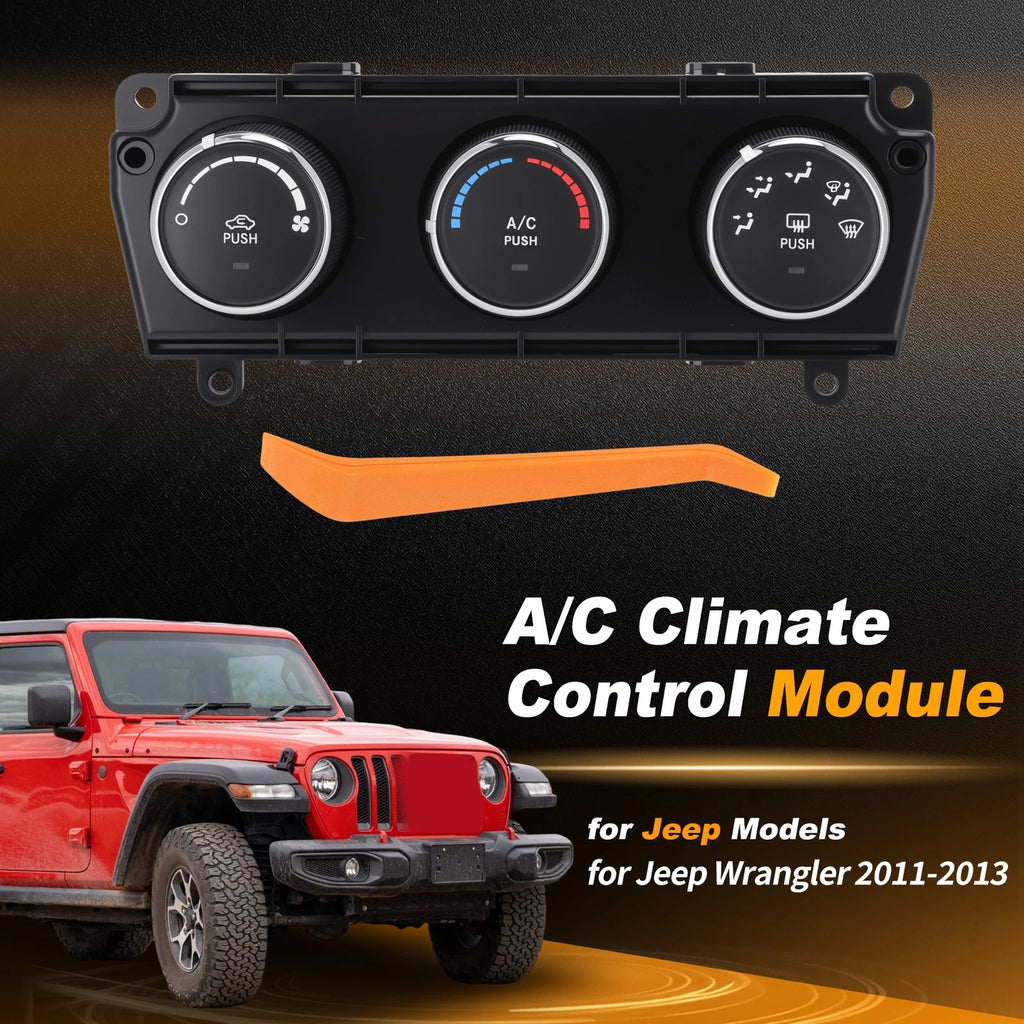 A/C Heater Climate Control Module Panel 55111168AI for Jeep Wrangler (2011–2013)